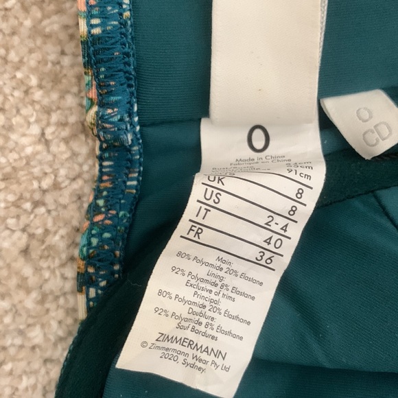 NWT Zimmerman brighton balconette strapless bra bikini top in turquoise paisley - Picture 8 of 8